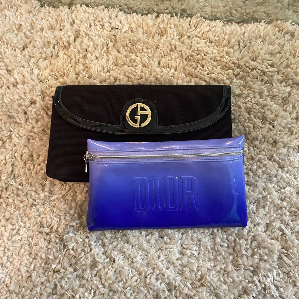 dior and armani makeup bags